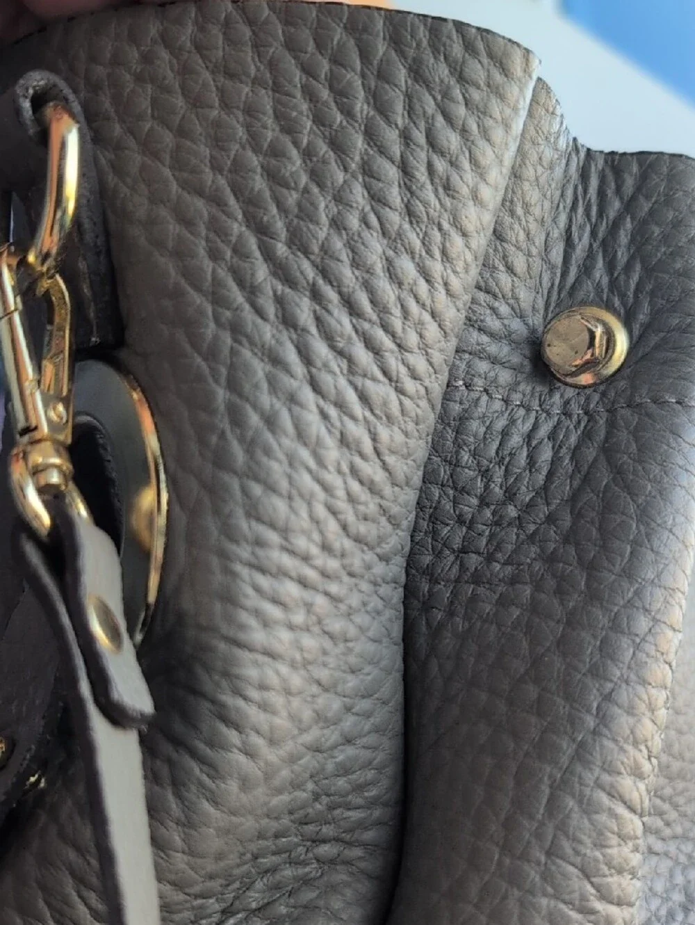 Italian Leather Tassel Satchel Handbag in Dove Gray NWOT